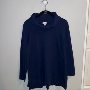J.Jill Women’s Lightweight Turtleneck Sweater Size Medium Navy Blue Viscose